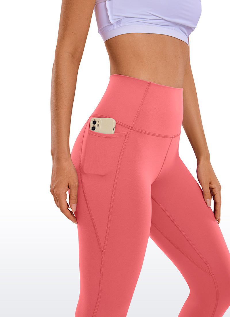 CRZ YOGA Women's Yoga High Rise Butterluxe Capri with Pockets 21'' Dark Red