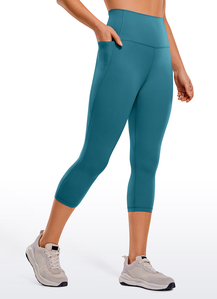 CRZ YOGA Women's Yoga High Rise Butterluxe Capri with Pockets 21'' Black Classic