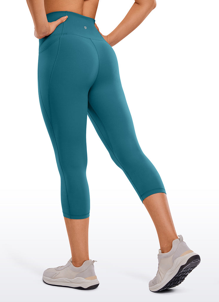 CRZ YOGA Women's Yoga High Rise Butterluxe Capri with Pockets 21'' Black Classic