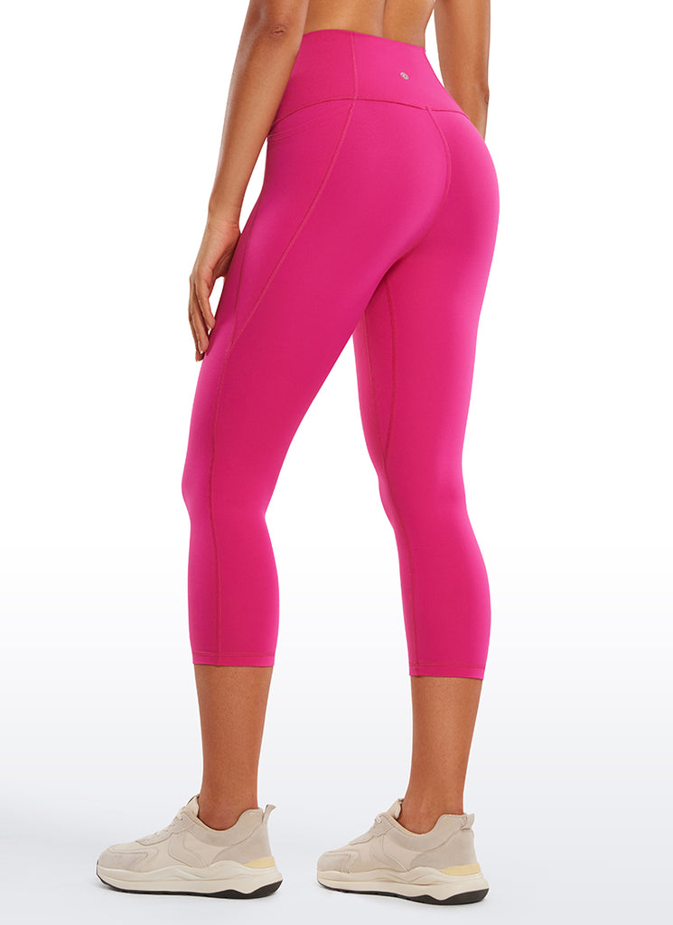CRZ YOGA Women's Yoga High Rise Butterluxe Capri with Pockets 21'' Neon Yellow
