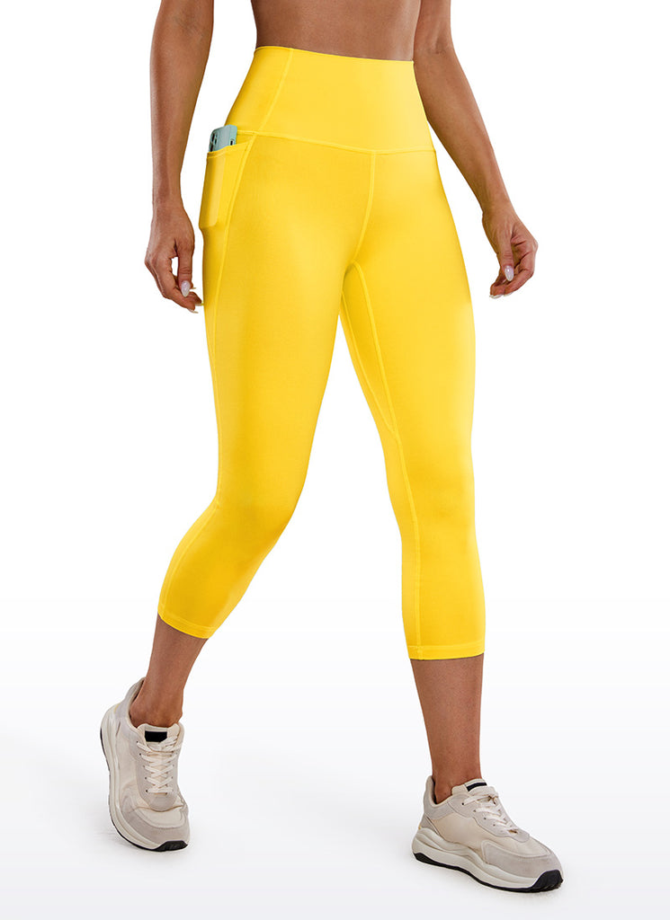 CRZ YOGA Women's Yoga High Rise Butterluxe Capri with Pockets 21'' Tie Dye Smoke Ink