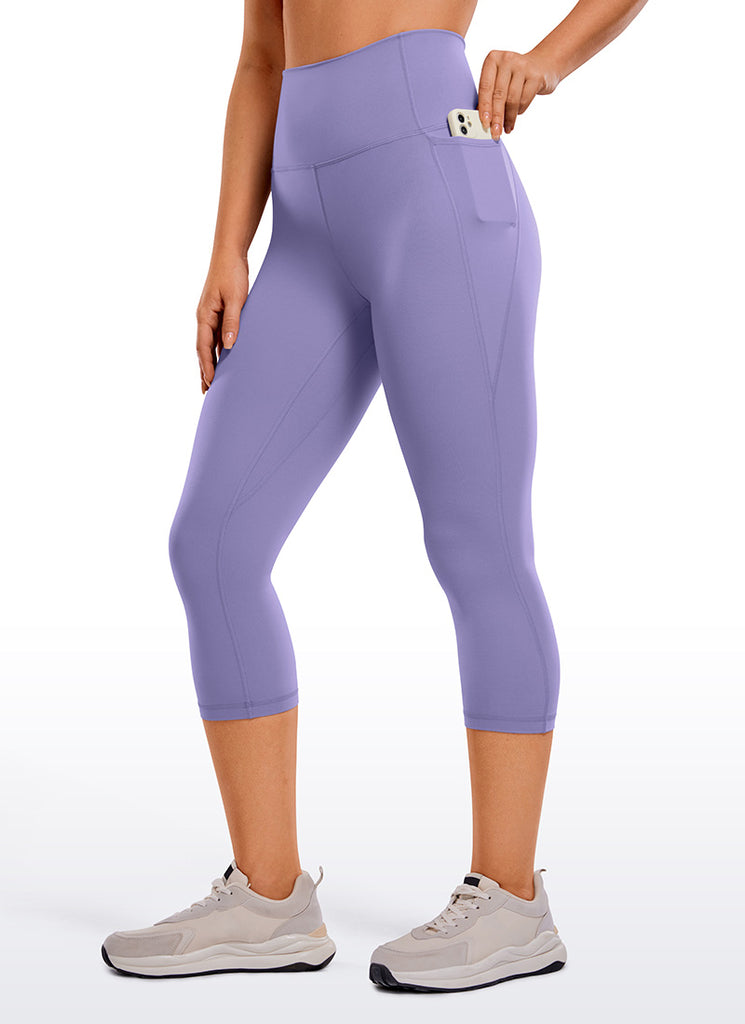 CRZ YOGA Women's Yoga High Rise Butterluxe Capri with Pockets 21'' Soul Brown