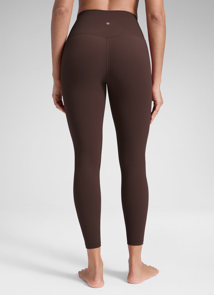 CRZ YOGA Women's Yoga Train High Rise Brushed Nakedfeel Leggings 25'' Hot Fudge Brown