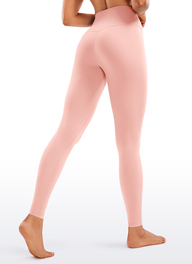 CRZ YOGA Women's Yoga High Rise Brushed Nakedfeel Leggings 28'' Pink Puff