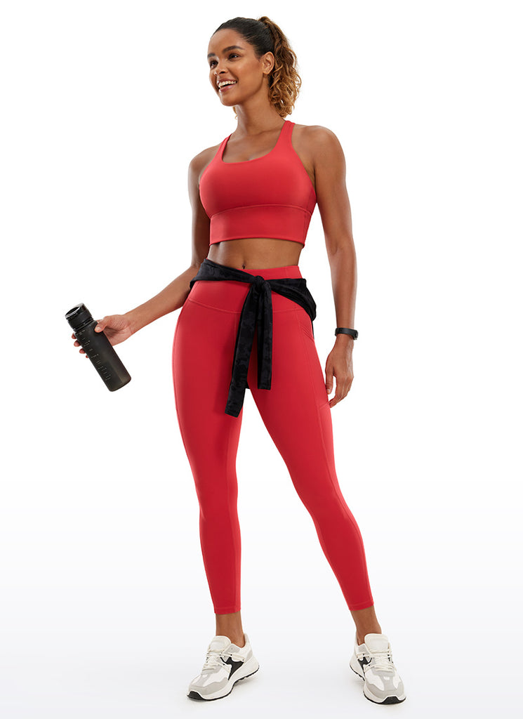 CRZ YOGA Women's Train High Rise Brushed Nakedfeel Pocket Legging 25'' Black