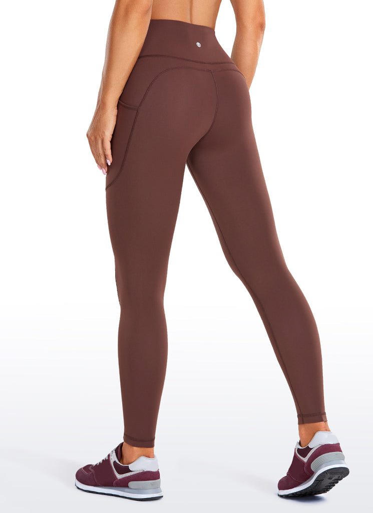 CRZ YOGA Women's Train High Rise Brushed Nakedfeel Pocket Legging 25'' Crimson