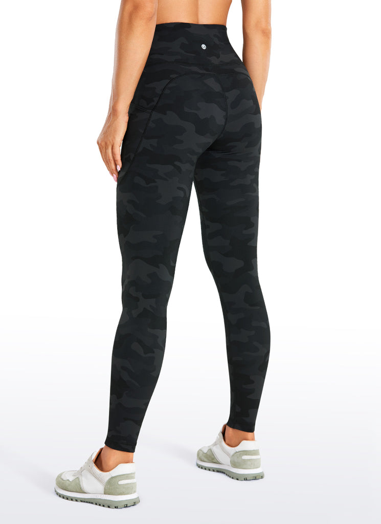 CRZ YOGA Women's Train High Rise Brushed Nakedfeel Pocket Legging 25'' Red Merlot