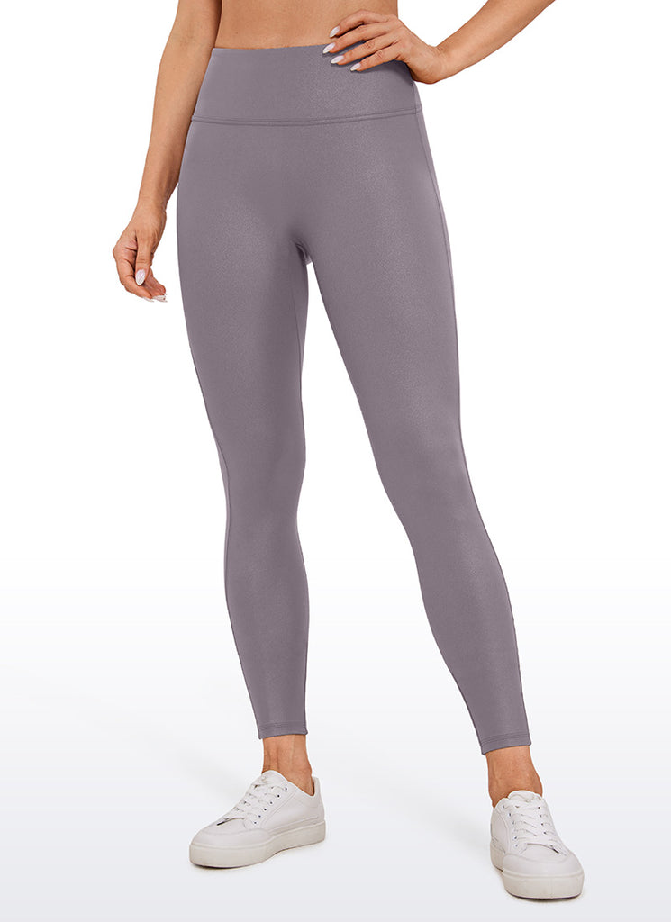 CRZ YOGA Women Butterluxe Matte Faux Leather No Front Seam Leggings 26.5'' FRENCH NAVY Classic Pattern