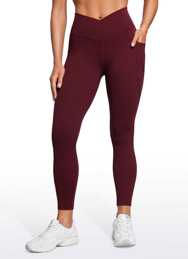 Butterluxe Yoga-Leggings mit Taschen, 25 Zoll, V-förmiger, überkreuzter Bund