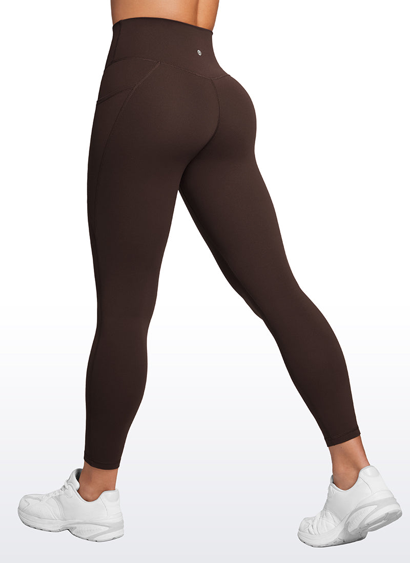 CRZ YOGA Butterluxe Womens Crossover Waist Leggings with Pockets 25