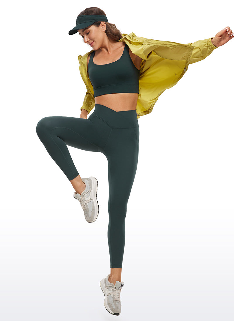 Butterluxe Yoga-Leggings mit Taschen, 25 Zoll, V-förmiger, überkreuzter Bund