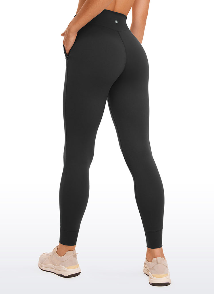 CRZ YOGA Womens Butterluxe High Waisted Joggers 27" with Pockets Taupe