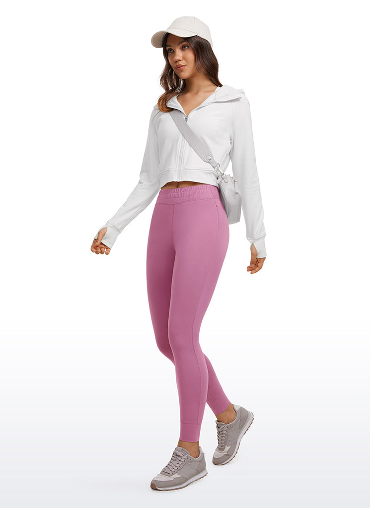 CRZ YOGA Womens Butterluxe High Waisted Joggers 27" with Pockets Olive Green