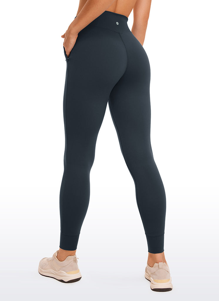 CRZ YOGA Womens Butterluxe High Waisted Joggers 27" with Pockets Black