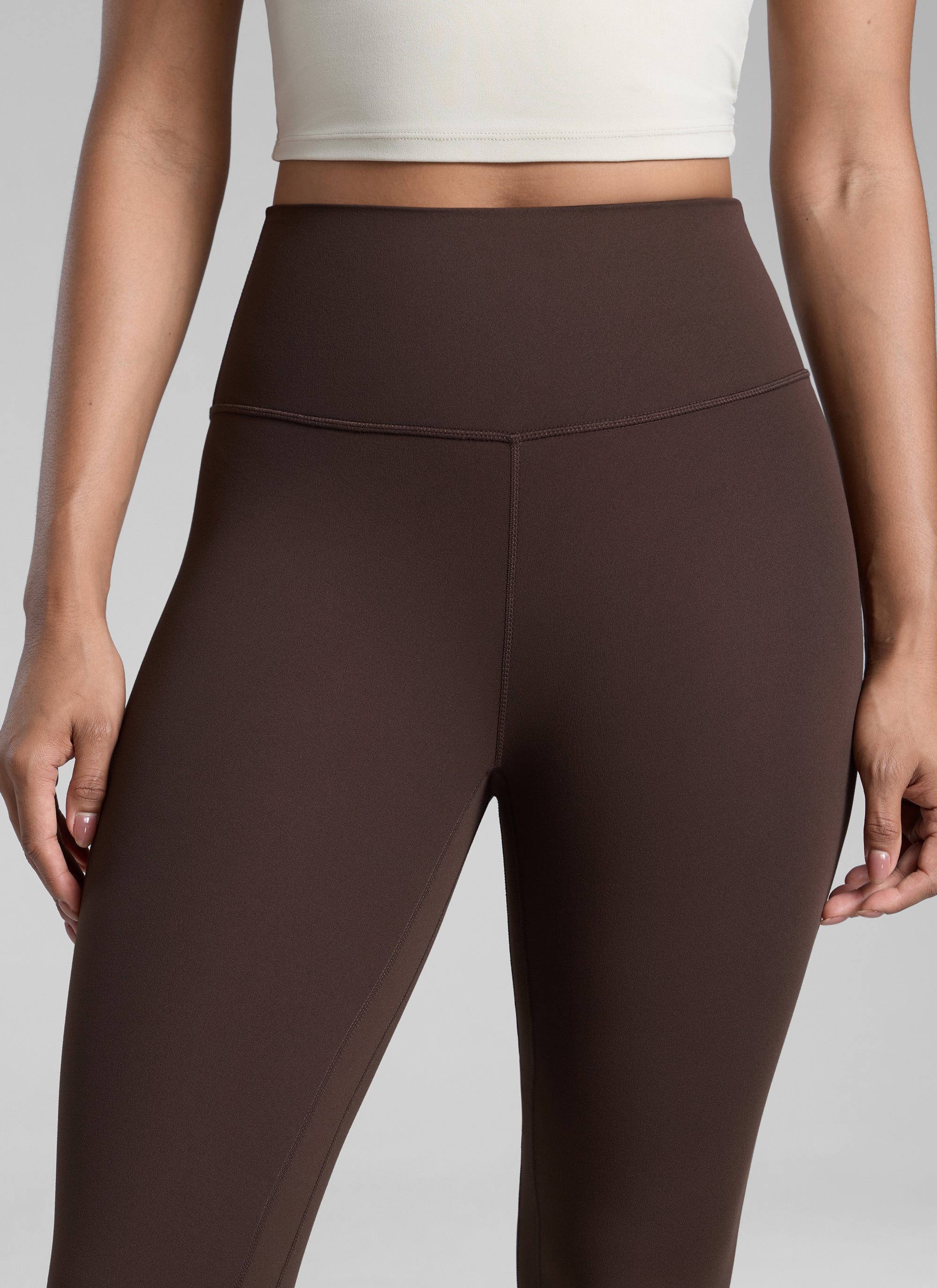 CRZ YOGA Women's Workout High Rise Butterlift Yoga Leggings 25'' Hot Fudge Brown