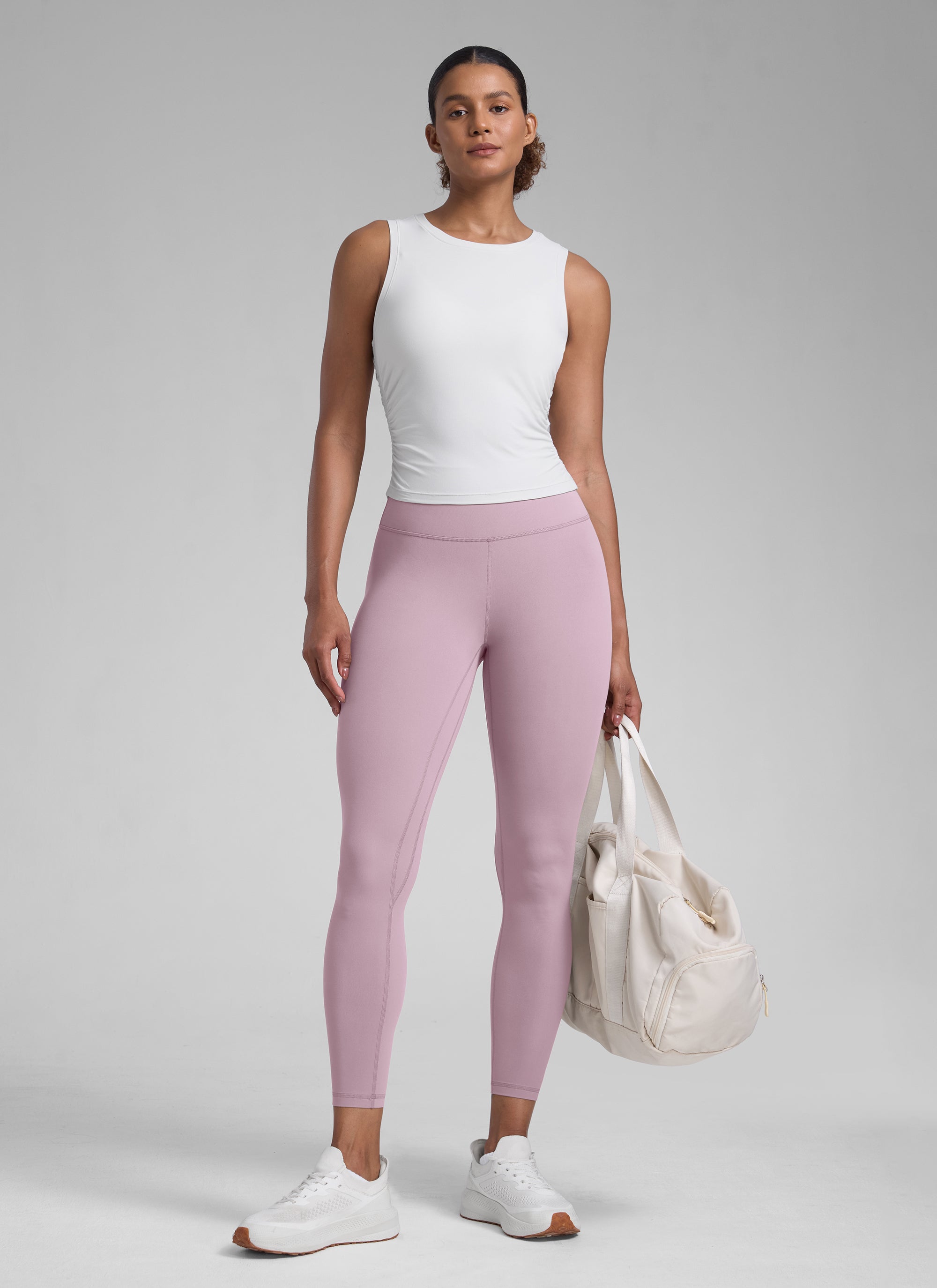 CRZ YOGA Women's Workout High Rise Butterlift Yoga Leggings 25'' Pink Lilac