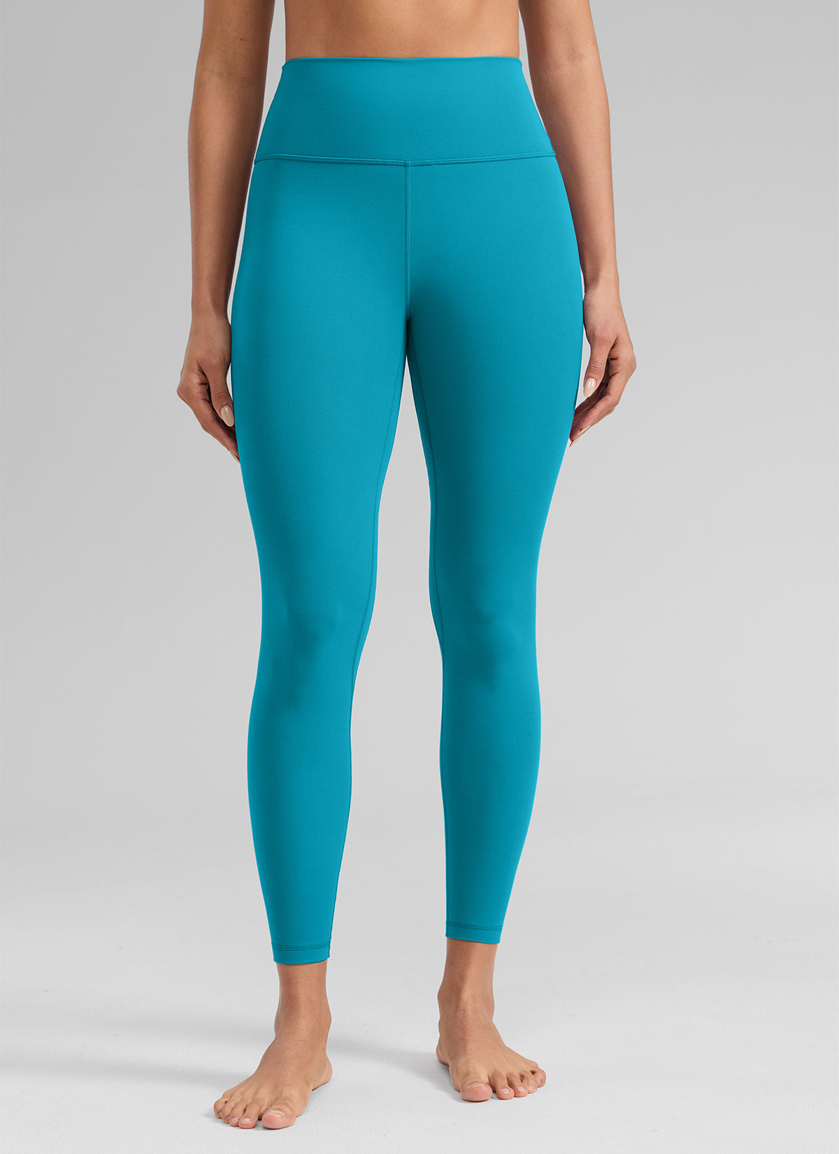 CRZ YOGA Women's Workout High Rise Butterlift Yoga Leggings 25'' Hawaiian Blue @model_info:Dany