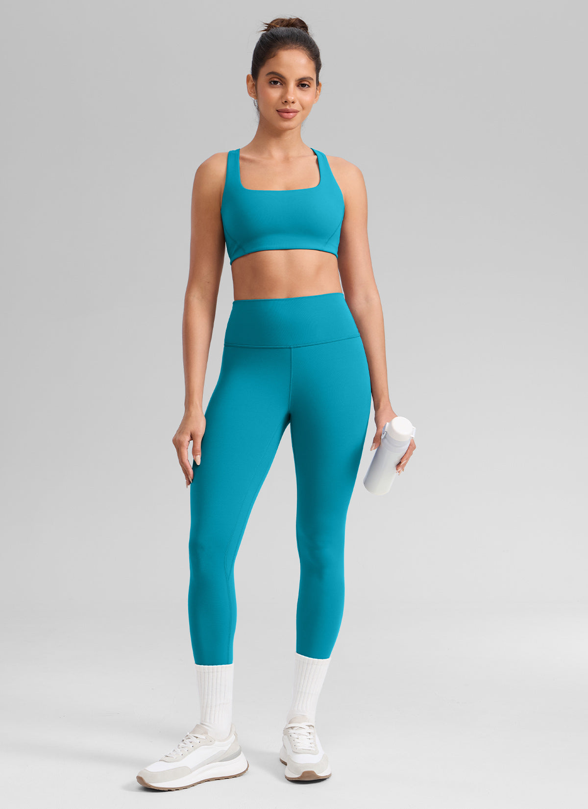 CRZ YOGA Women's Workout High Rise Butterlift Yoga Leggings 25'' Hawaiian Blue