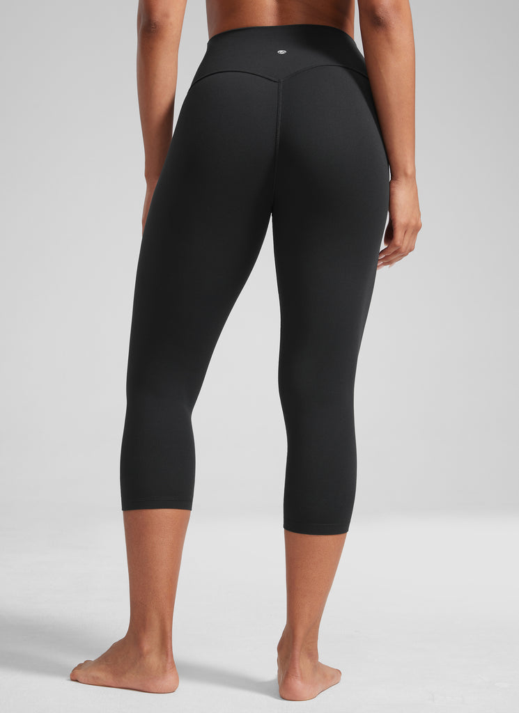 CRZ YOGA Women's High Waisted Capris Workout Leggings 21" Black