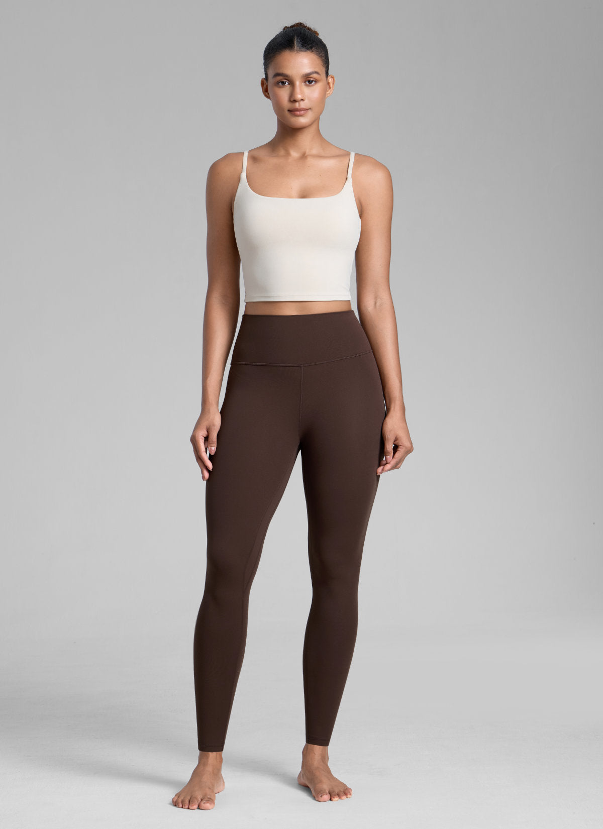 CRZ YOGA Women's Workout High Rise Butterlift Yoga Leggings 28'' Hot Fudge Brown