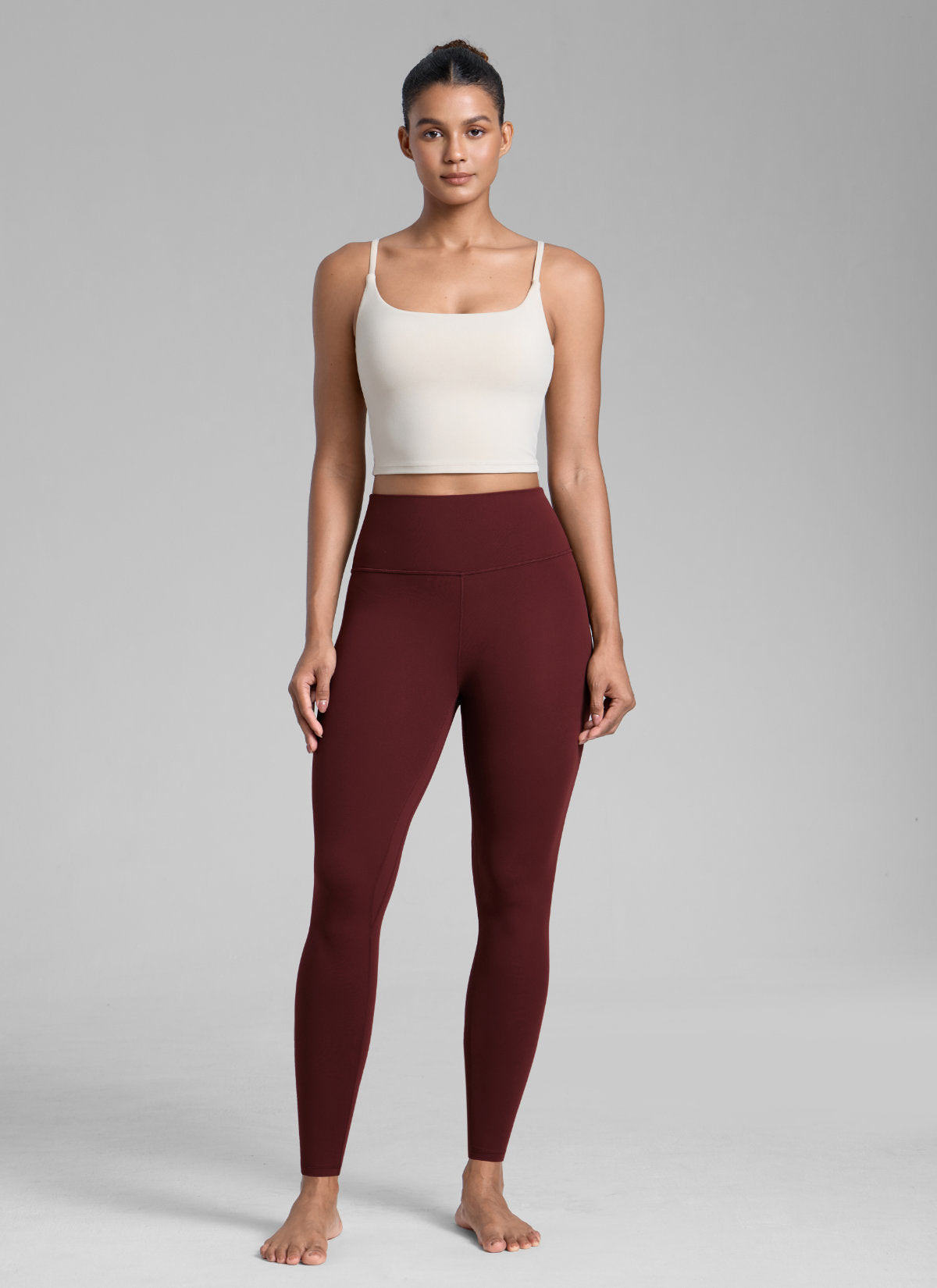 CRZ YOGA Women's Workout High Rise Butterlift Yoga Leggings 28'' Red Merlot