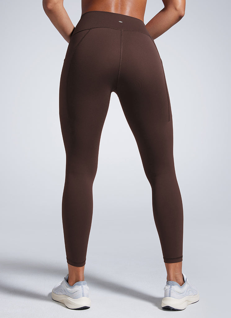 CRZ YOGA Women's Workout High Rise Training Leggings with Pockets 25'' Hot Fudge Brown