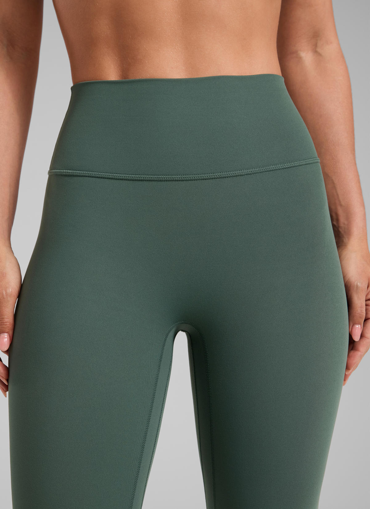 CRZ YOGA Women Butterlift High Rise Scrunch Butt Legging No Front Seam Dark Forest Green