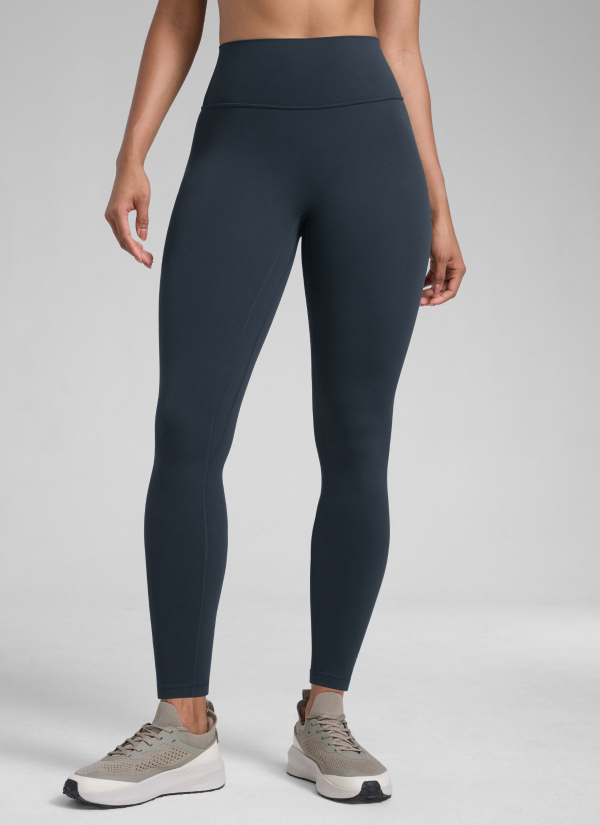 טייץ אימון Secretsculpt™ ללא תפר קדמי לנשים של CRZ YOGA, 71 ס"מ, כחול נייבי אמיתי