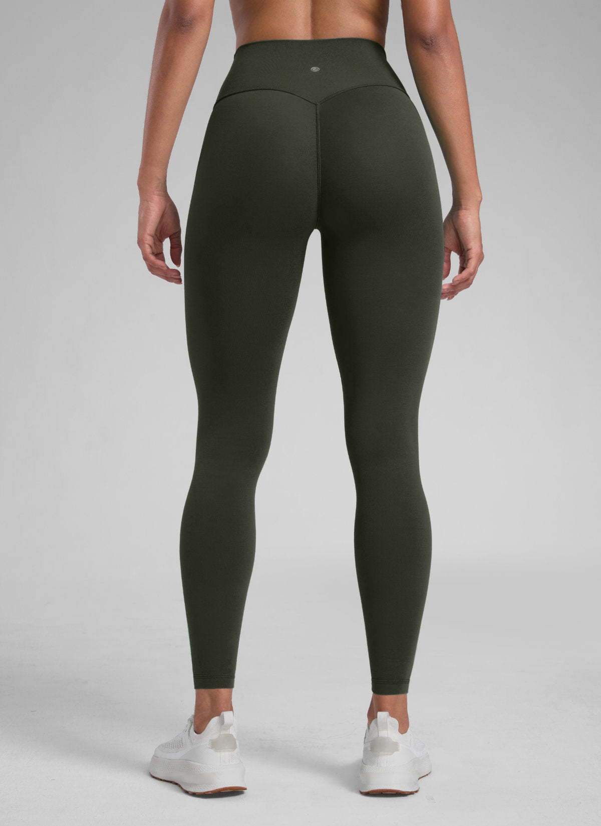 טייץ אימון Secretsculpt™ ללא תפר קדמי לנשים של CRZ YOGA, 71 ס"מ, ירוק זית