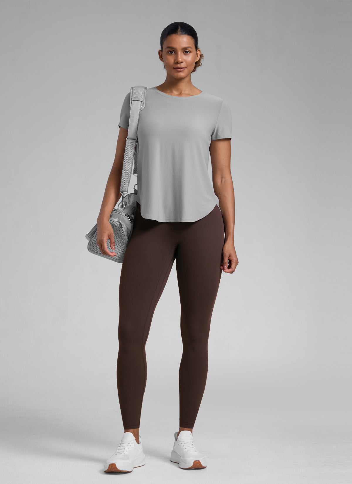 טייץ Secretsculpt™ לנשים של CRZ YOGA, לאימונים, ללא תפר קדמי, 71 ס"מ, חום פאדג' לוהט