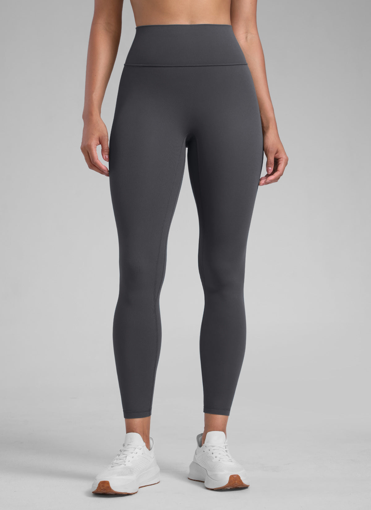 טייץ אימון Secretsculpt™ ללא תפר קדמי לנשים של CRZ YOGA, 71 ס"מ, אפור מסתורי