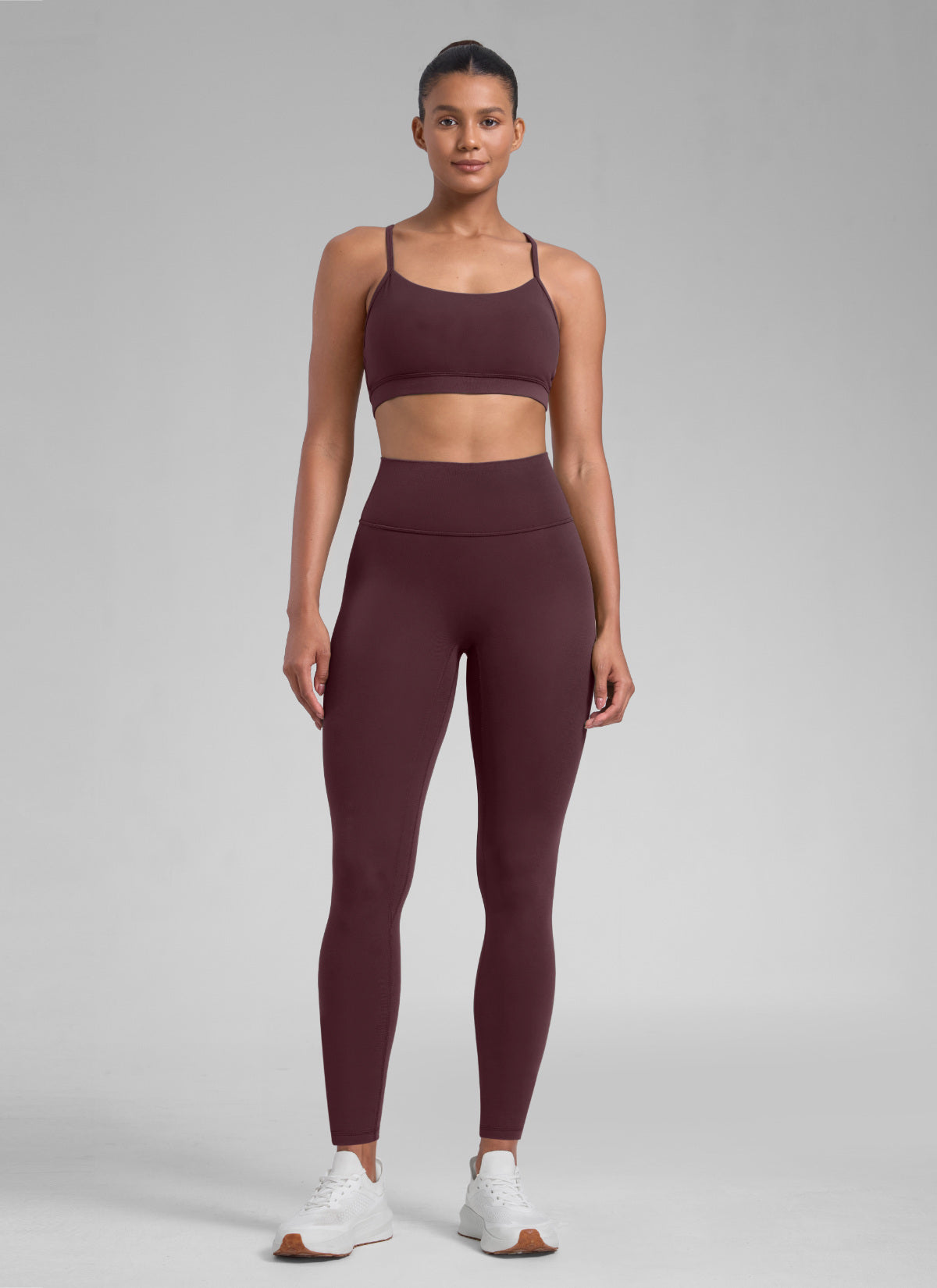 טייץ Secretsculpt™ לאימון לנשים של CRZ YOGA, ללא תפר קדמי, אורך 71 ס"מ, שזיף בשל