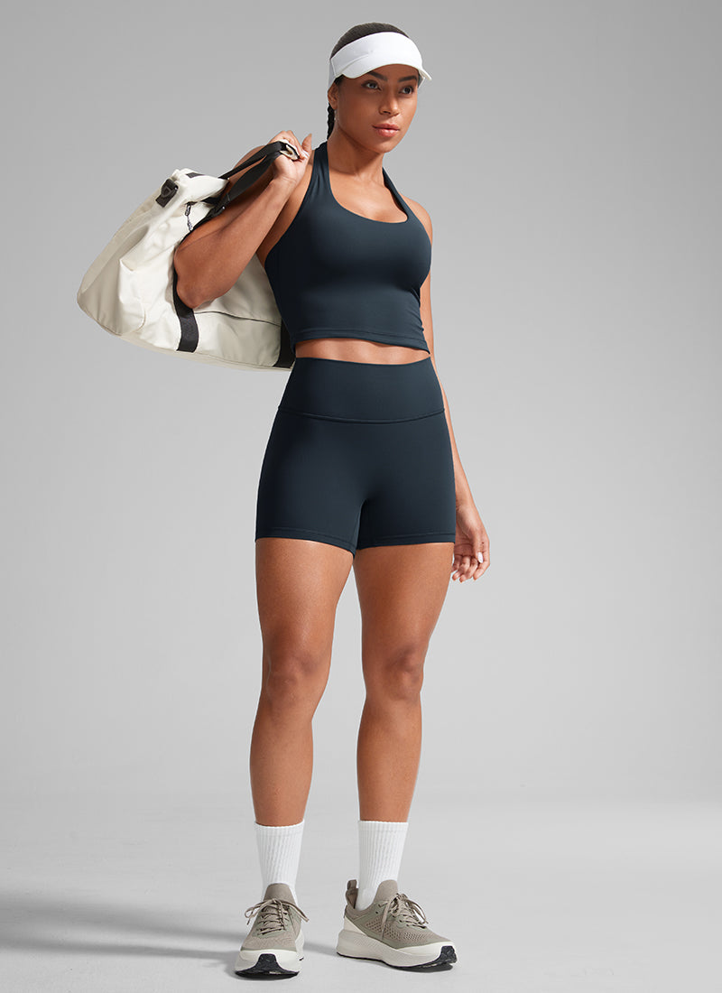 CRZ YOGA Womens Butterlift Scrunch Butt Atheletic Workout Biker Shorts True Navy