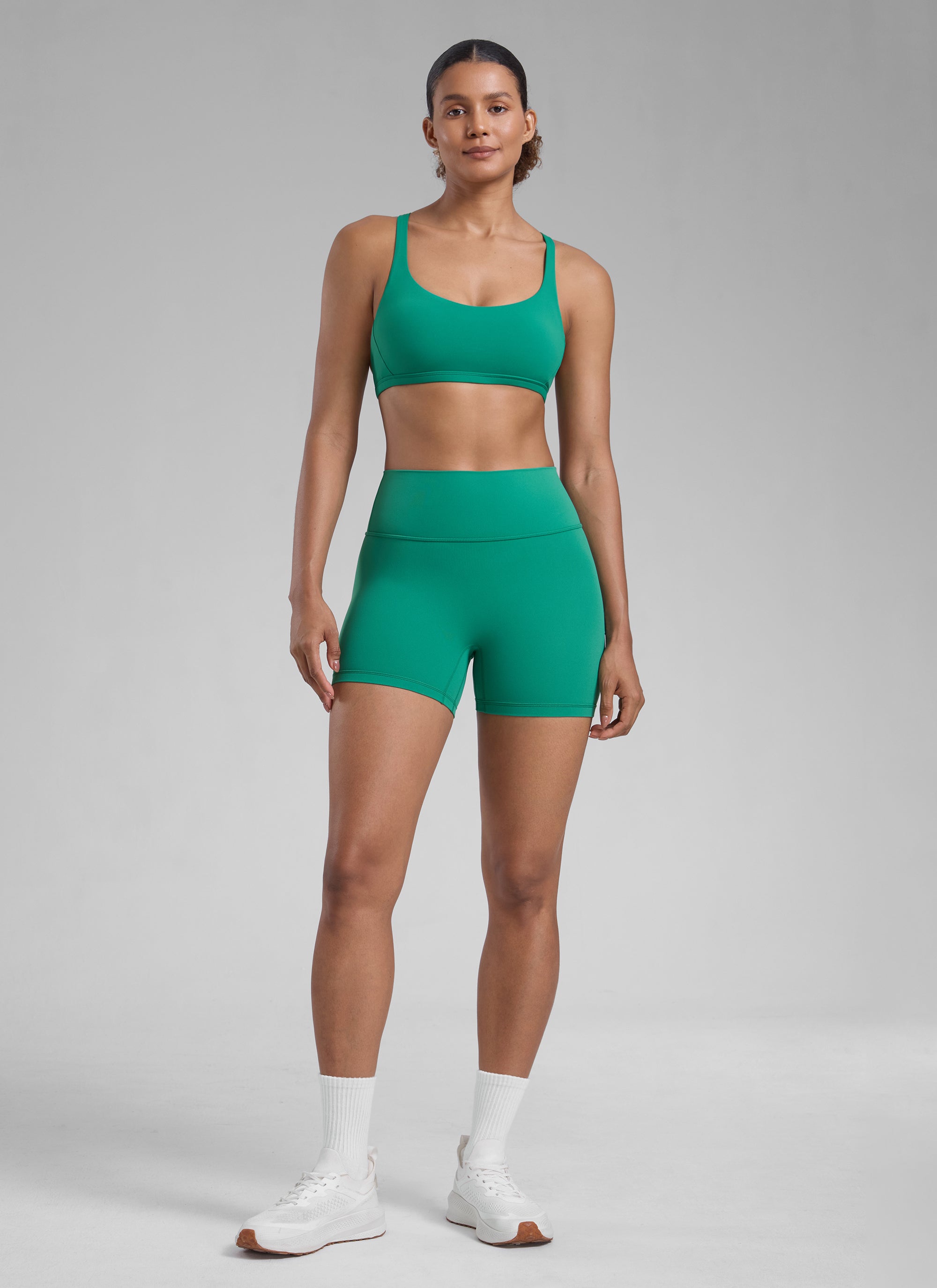CRZ YOGA Womens Butterlift Scrunch Butt Atheletic Workout Biker Shorts Cascadia Green