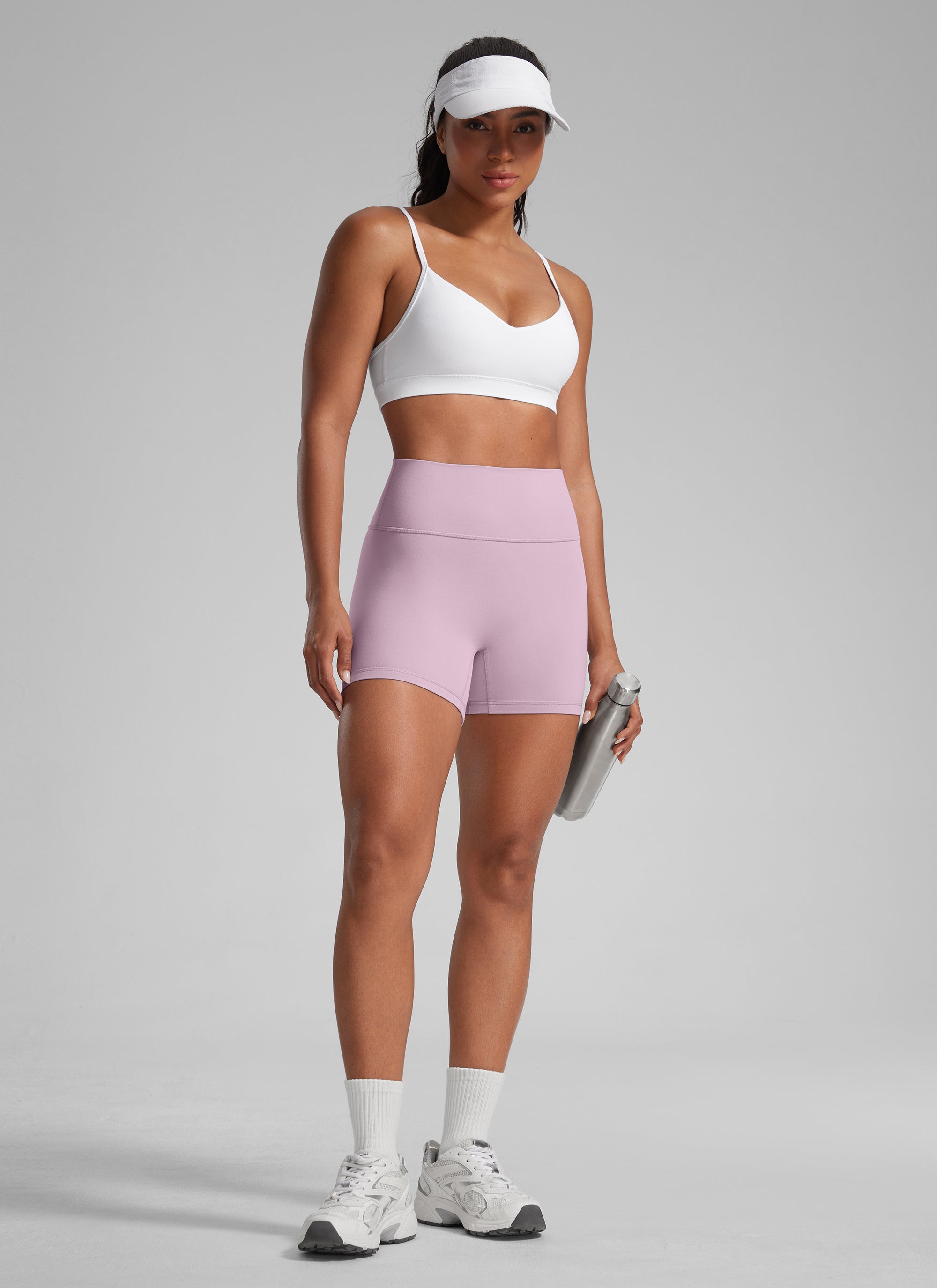 CRZ YOGA Womens Butterlift Scrunch Butt Atheletic Workout Biker Shorts Rock grey