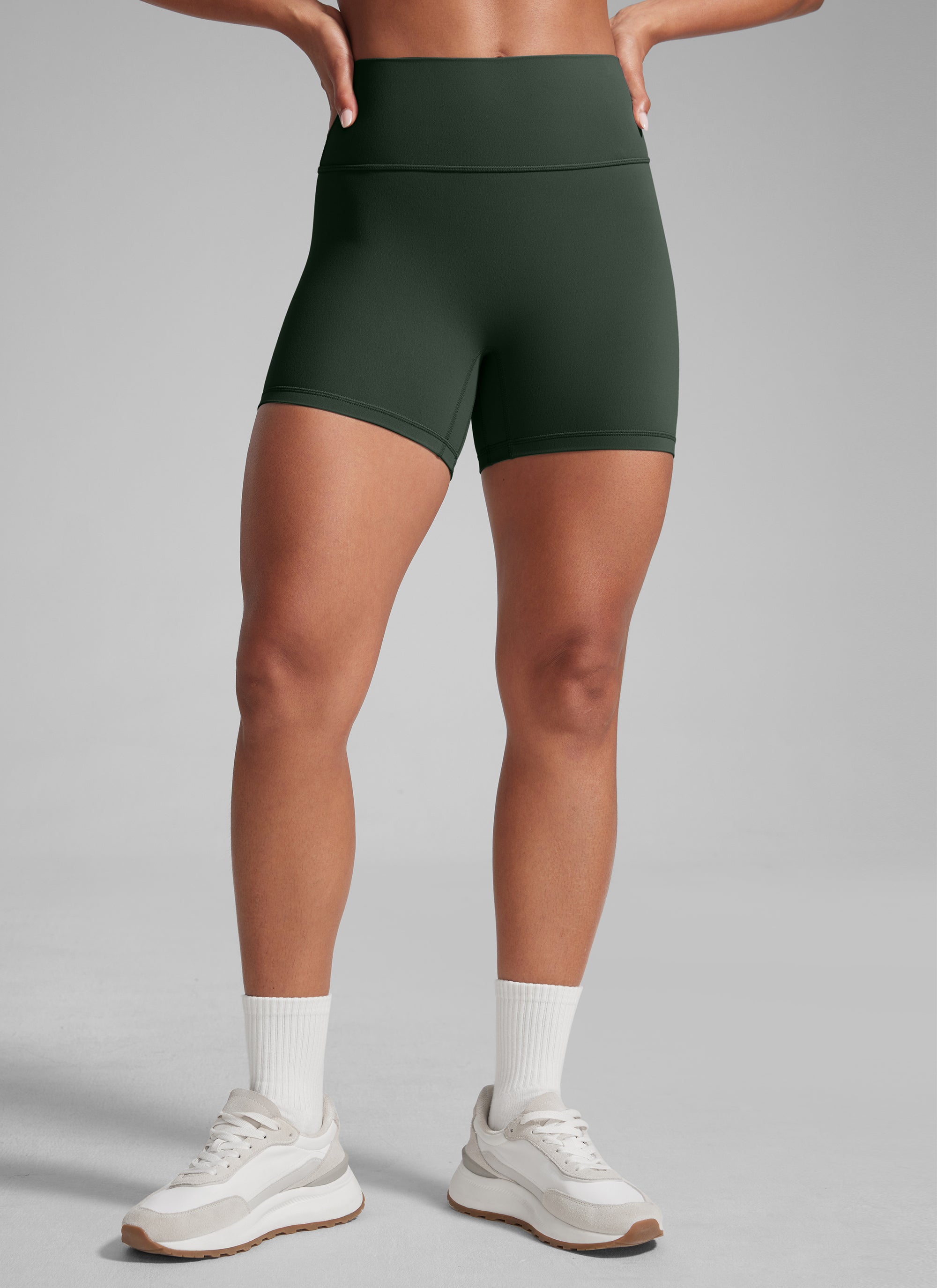 CRZ YOGA Womens Butterlift Scrunch Butt Atheletic Workout Biker Shorts Legend Green