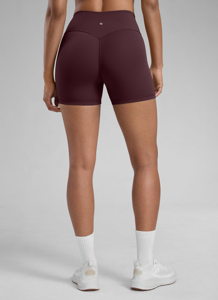 CRZ YOGA Womens Butterlift Scrunch Butt Atheletic Workout Biker Shorts Red Merlot