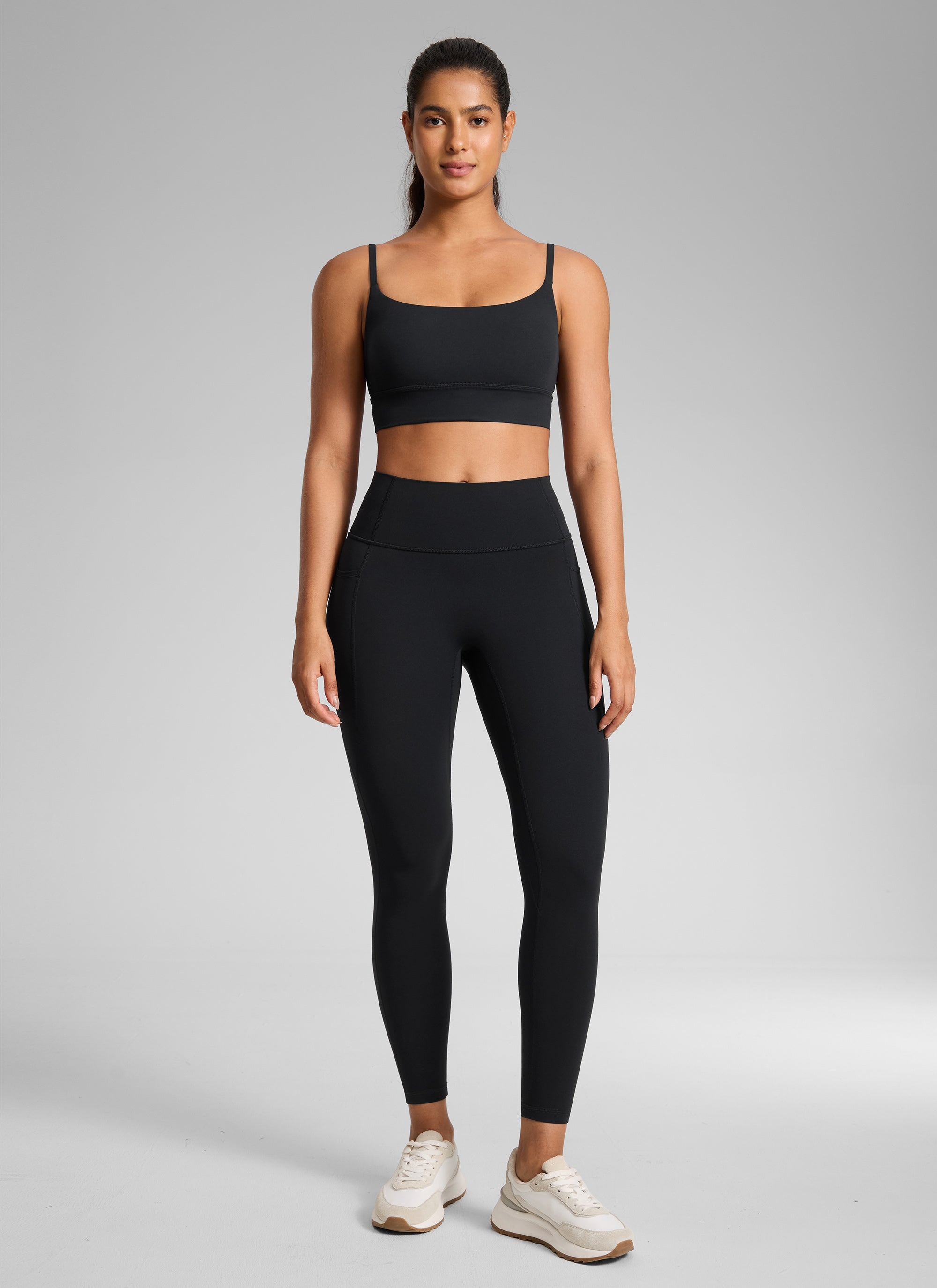 CRZ YOGA Women's Butterlift High Rise No Front Seam Pocket Legging True Navy