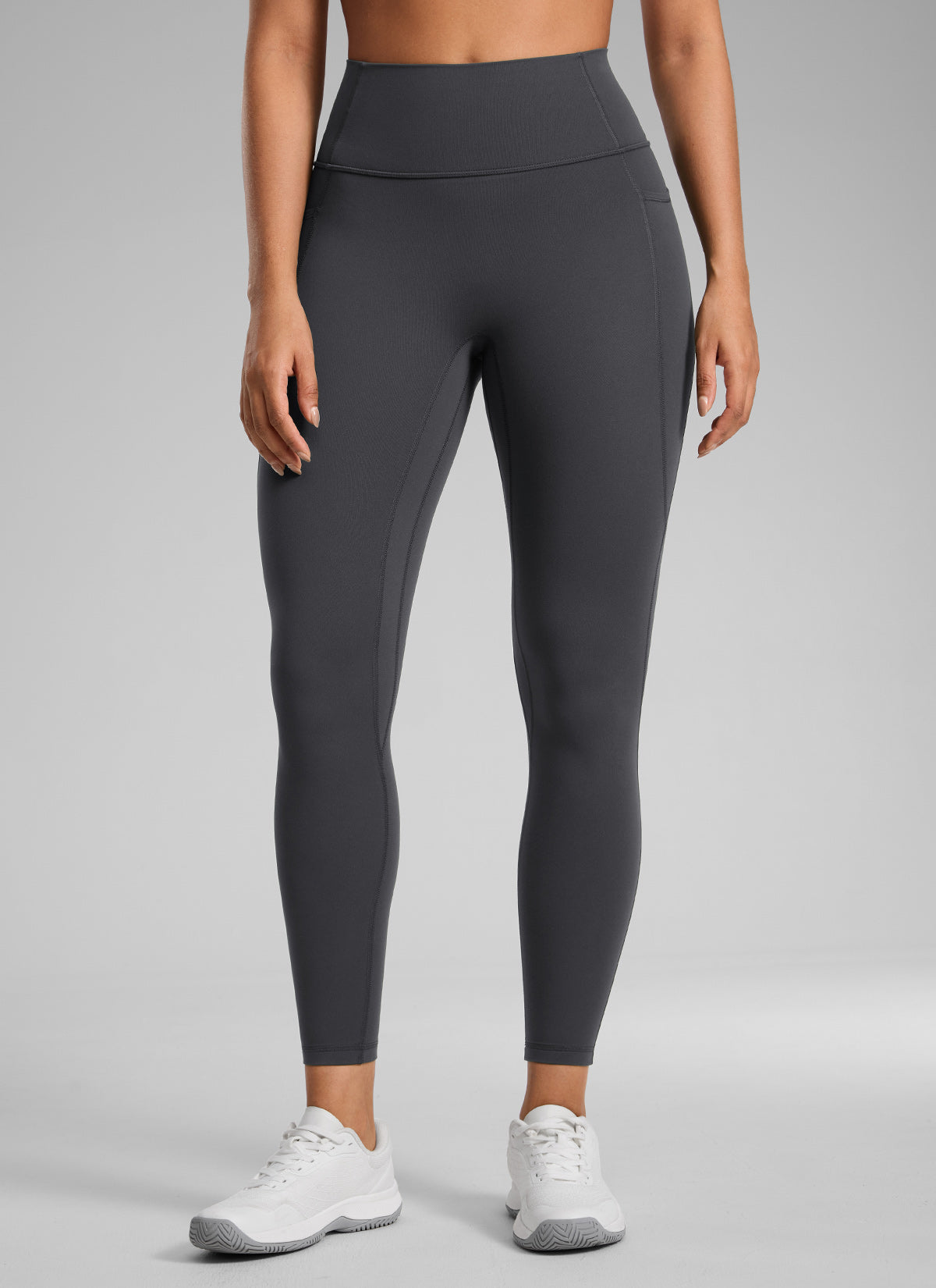 CRZ YOGA Women's Butterlift High Rise No Front Seam Pocket Legging Mysterious Grey
