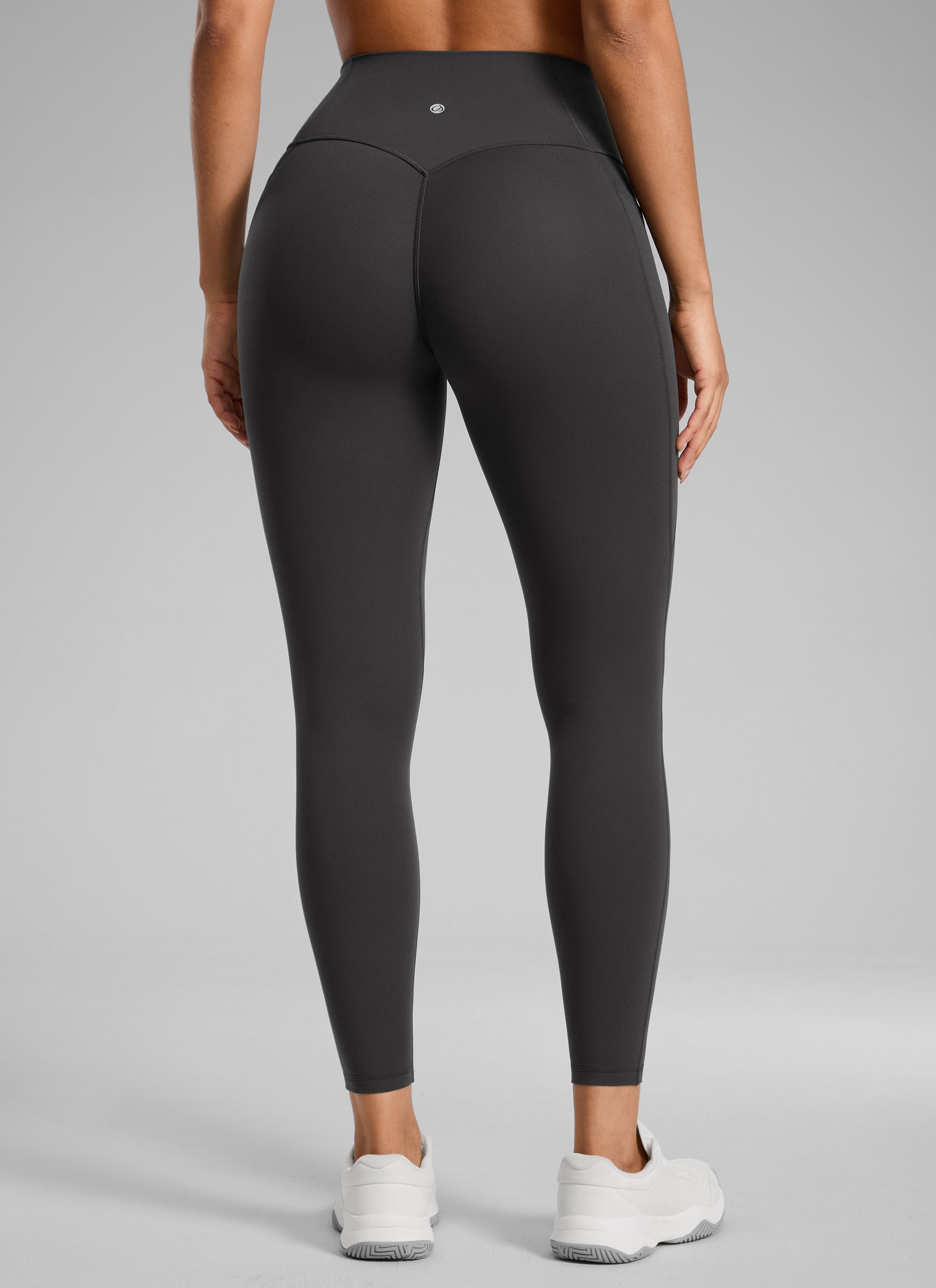 CRZ YOGA Women's Butterlift High Rise No Front Seam Pocket Legging Mysterious Grey
