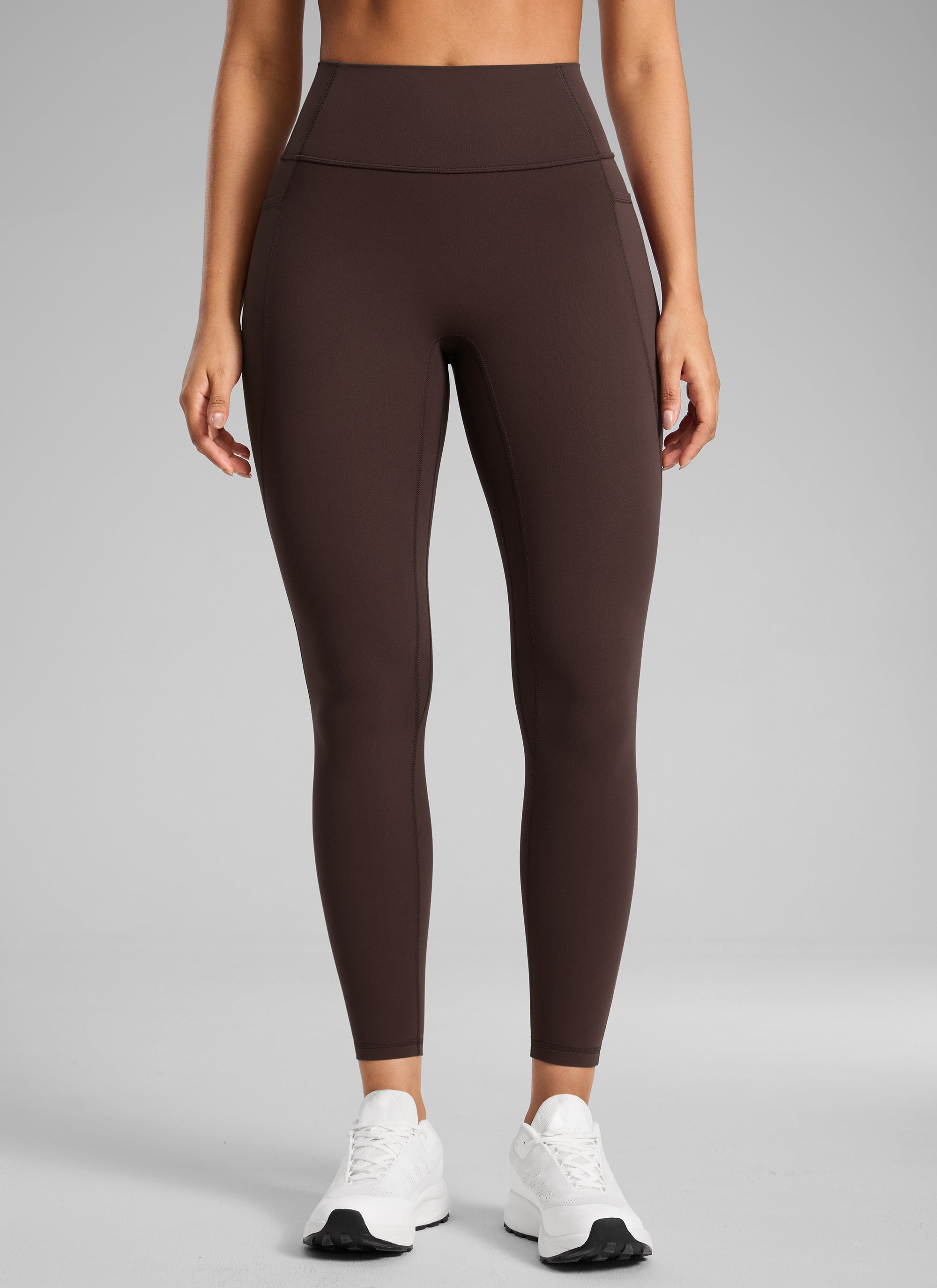 CRZ YOGA Women's Butterlift High Rise No Front Seam Pocket Legging Hot Fudge Brown
