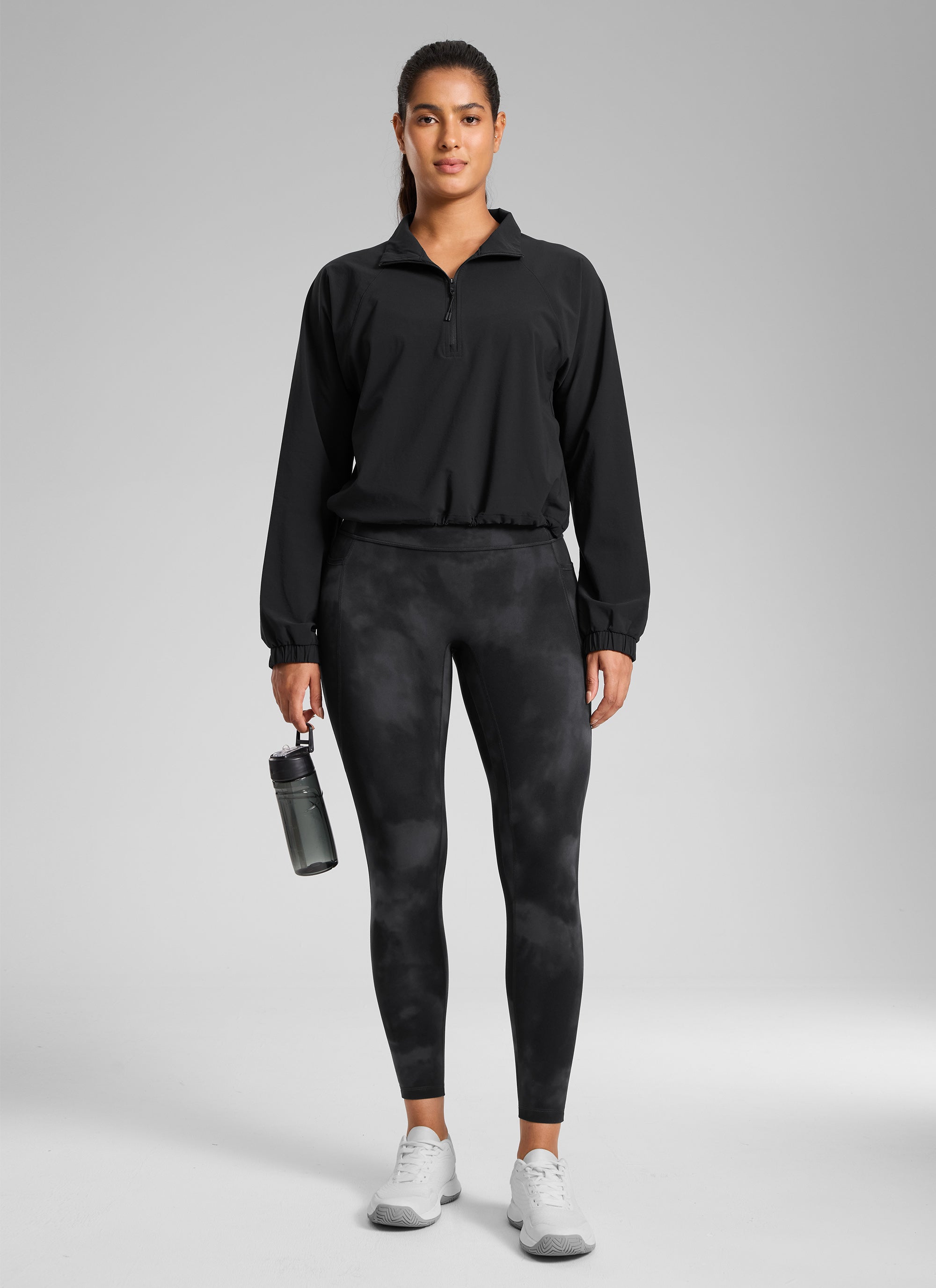 CRZ YOGA Women's Butterlift High Rise No Front Seam Pocket Legging Deep Purple