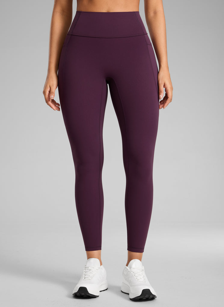 CRZ YOGA Women's Butterlift High Rise No Front Seam Pocket Legging Deep Purple