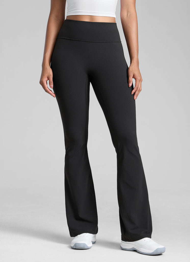 CRZ YOGA Women's Butterlift Hidden Scrunch Butt Flare Leggings 31" Hot Fudge Brown