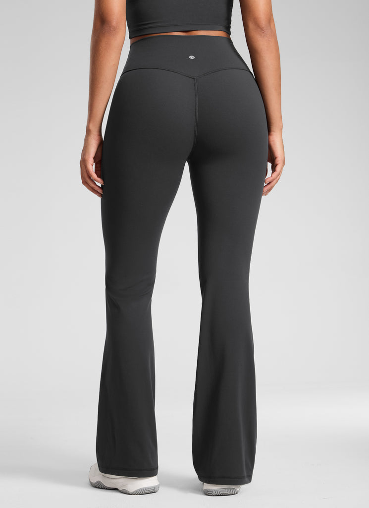 CRZ YOGA Women's Butterlift Hidden Scrunch Butt Flare Leggings 31" Mysterious Grey