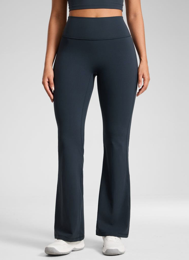 CRZ YOGA Women's Butterlift Hidden Scrunch Butt Flare Leggings 31" Waves Blue