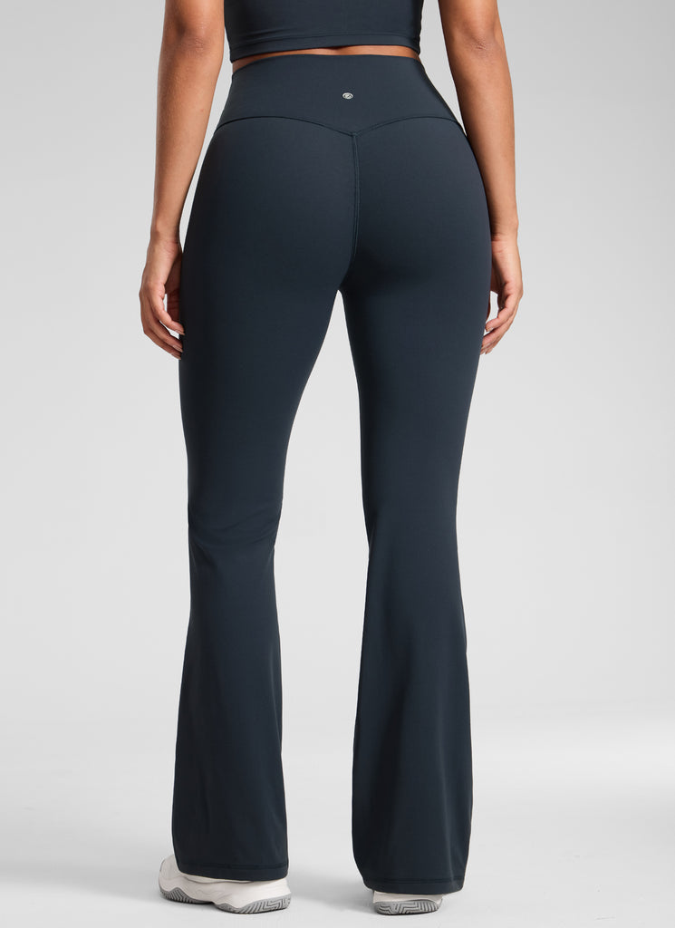 CRZ YOGA Women's Butterlift Hidden Scrunch Butt Flare Leggings 31" True Navy