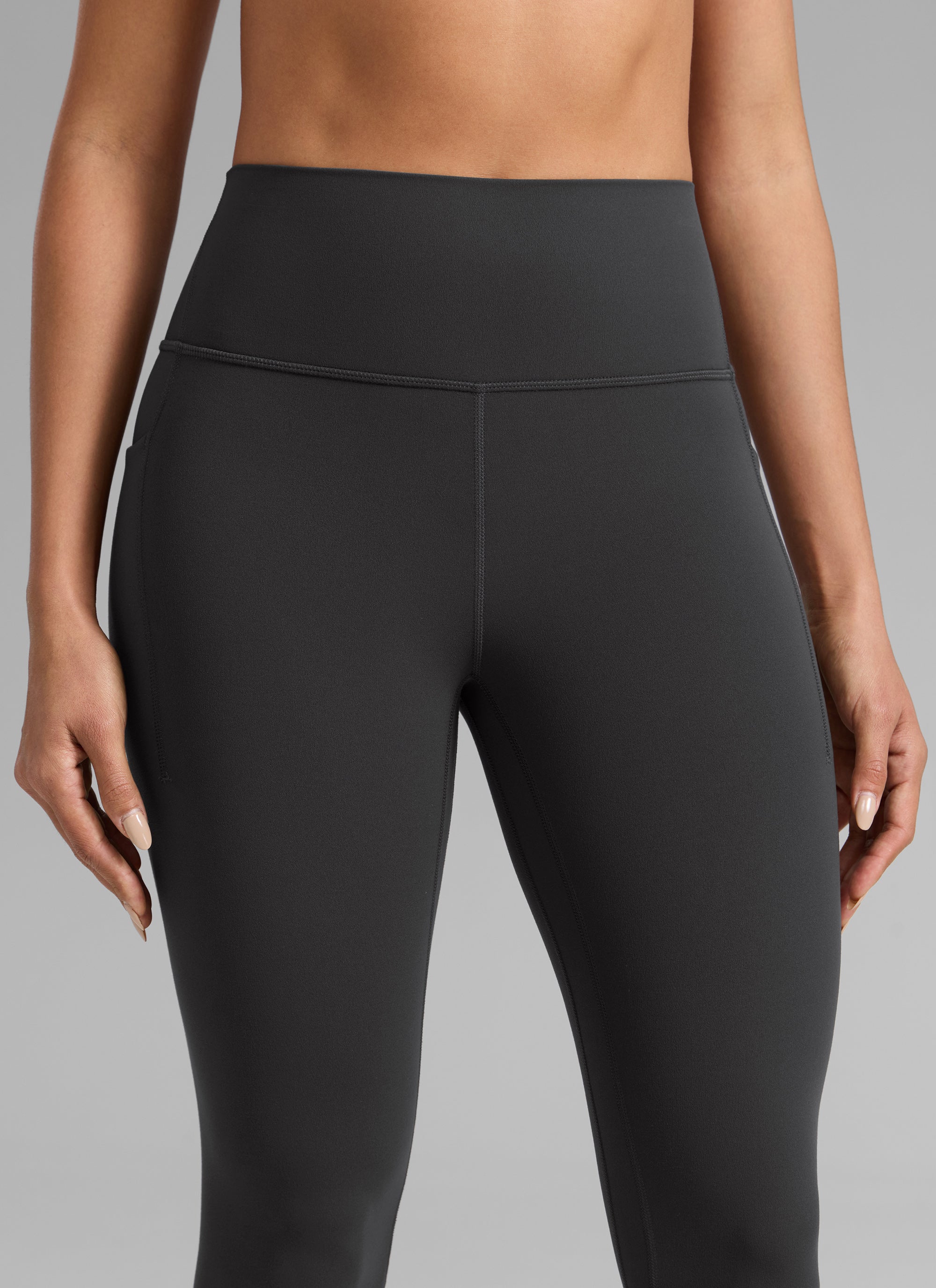 CRZ YOGA Women's Butterlift Workout High Rise Pocket Leggings 25'' Mysterious Grey