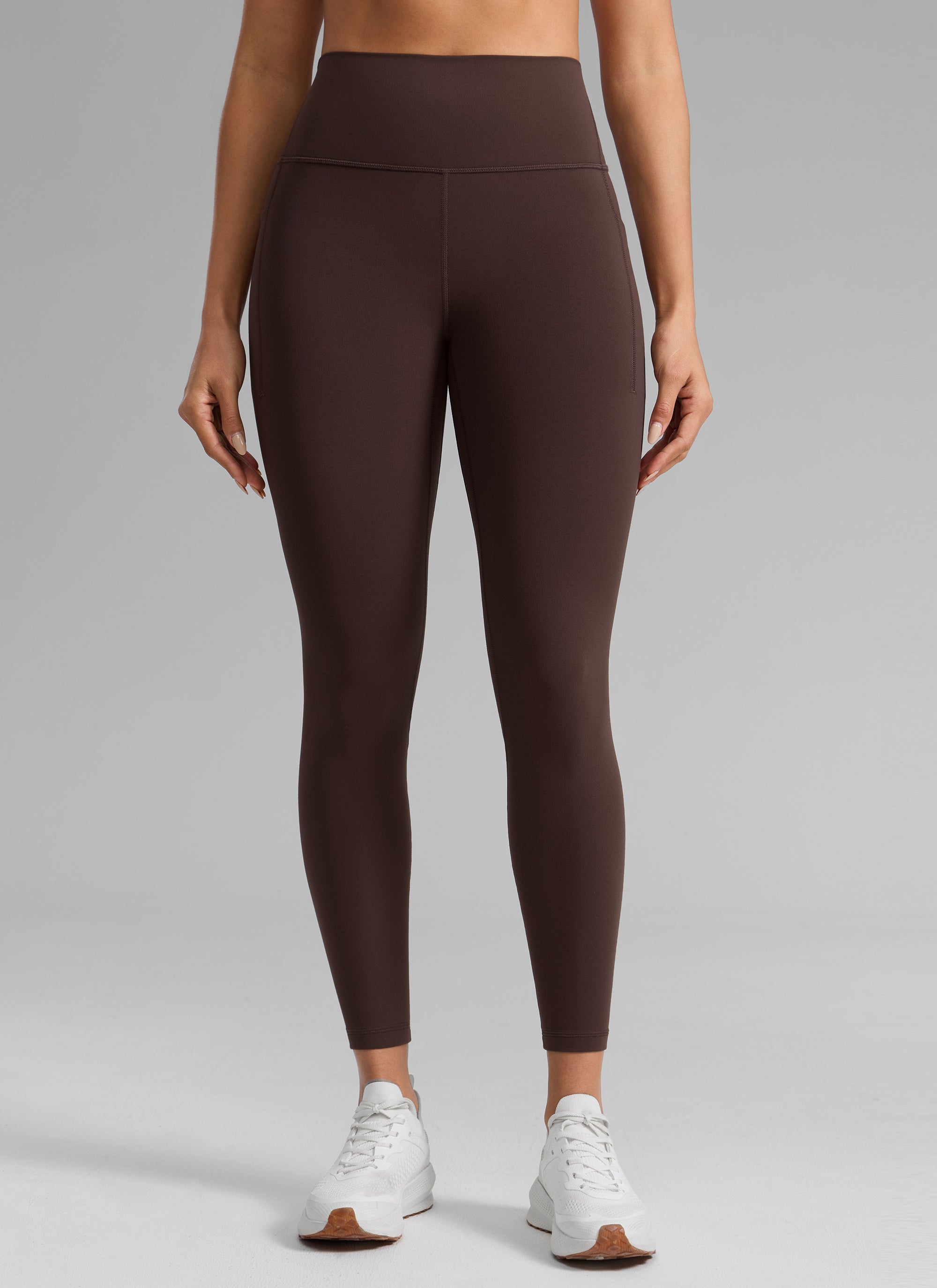 CRZ YOGA Women's Butterlift Workout High Rise Pocket Leggings 25'' Hot Fudge Brown