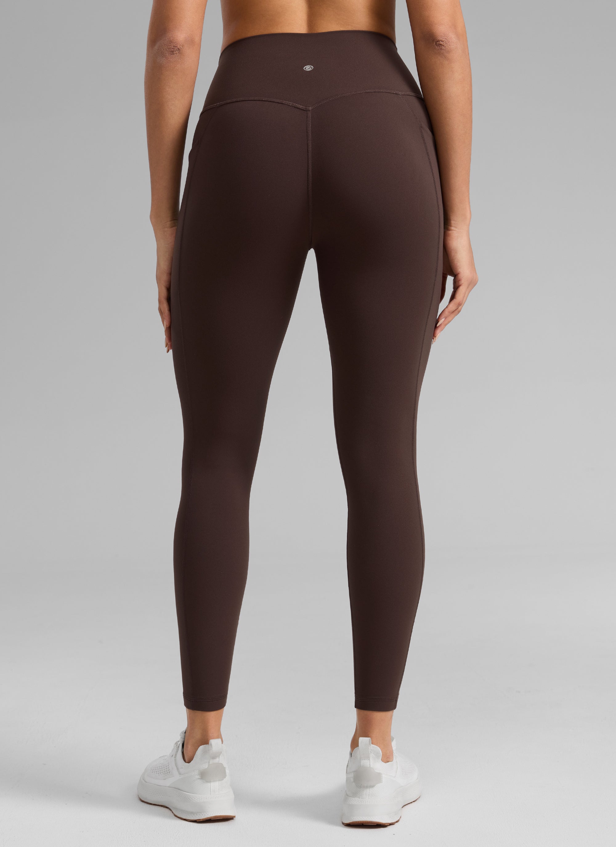 CRZ YOGA Women's Butterlift Workout High Rise Pocket Leggings 25'' Hot Fudge Brown
